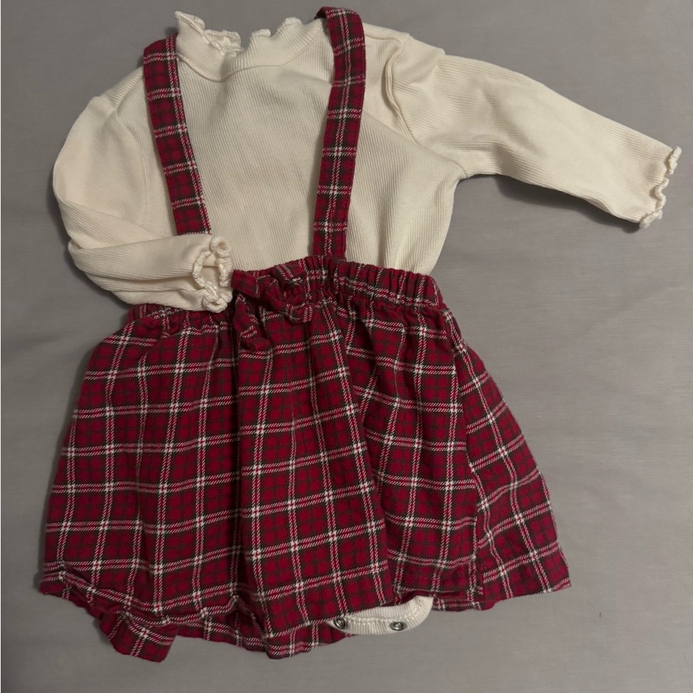 Carter's Cream and Red Plaid Kids Matching Set